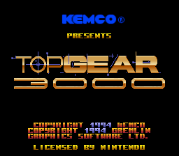 Top Gear 3000 Title Screen